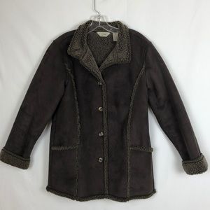 Chocolate Brown Fleece Look Coat